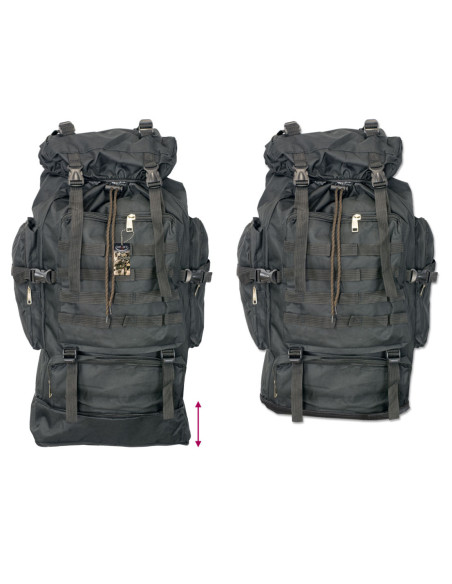 Sac à dos tactique noir barbare, 60L