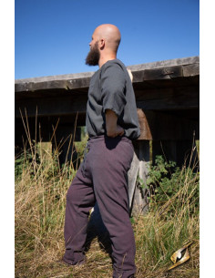 Pantalon viking motif chevrons modèle Arvid, gris-bordeaux 2