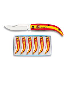 Ensemble de 6 couteaux de bouclier espagnol, 14,50 cm.