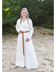 Robe médiévale Milla Ligero pour femme, blanc naturel