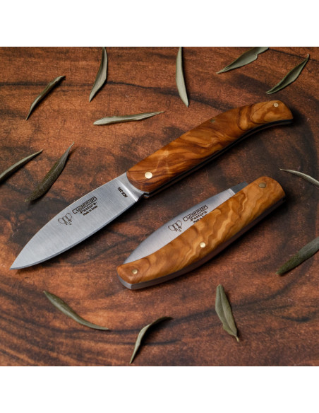 Couteau de poche manche olive, lame...