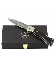 Couteau verrouillable avec lame en acier damas