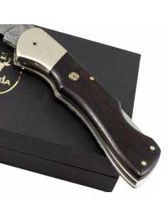 Couteau verrouillable avec lame en acier damas 2