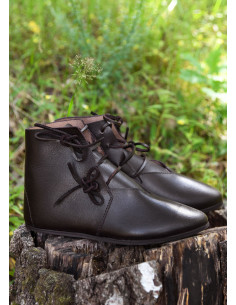 Bottines médiévales à lacets, marron (XIIIe-XVe siècles) 2