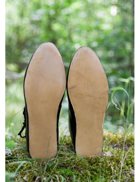 Bottines médiévales à lacets, marron...