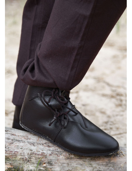 Bottines médiévales à lacets, marron...