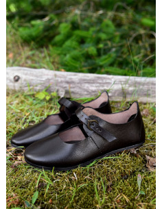 Chaussure de femme médiévale Latchet, marron (XIIIe-XVe...