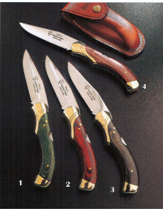 Couteau de poche à serrure artisanal, manches en bois