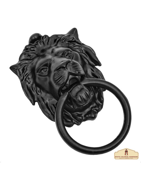 Heurtoir de porte lion en fer forgé