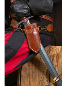 Tahalí avec anneaux pour épées émoussées - Marron