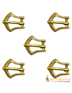 Ensemble de 5 petites boucles de ceinture médiévales