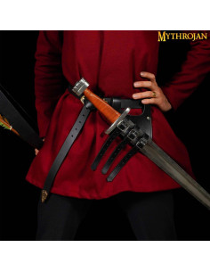 Tahalí noir pour les épées des chevaliers droitiers 2