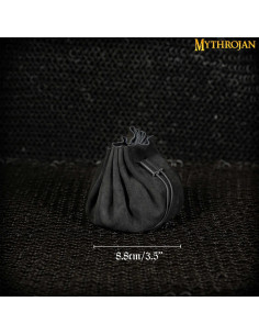 Sac médiéval pour récréations, or et dés - Noir 2