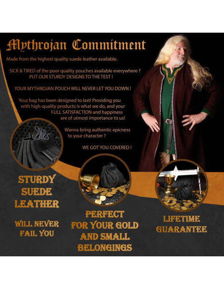 Sac médiéval pour récréations, or et...