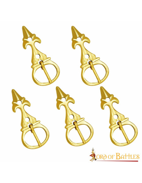 Lot de 5 boucles médiévales fleur de...