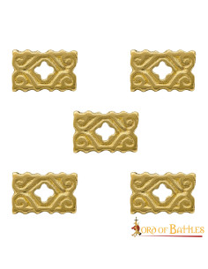 Ensemble de 5 trèfles médiévaux en laiton pour ceinture