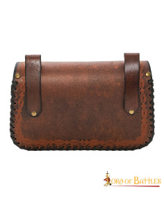 Sac de sorcier médiéval, type sac banane, en cuir - marron 2