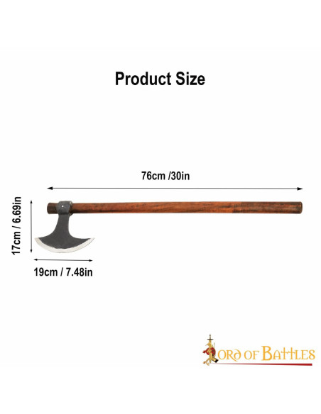 Hache Viking longue avec tête en...