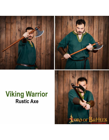 Hache Viking longue avec tête en...