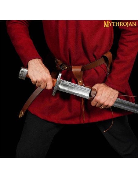 Tahalí marron pour épées, main droite