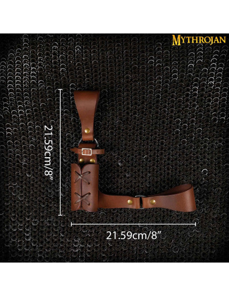 Tahalí marron pour épées, main droite