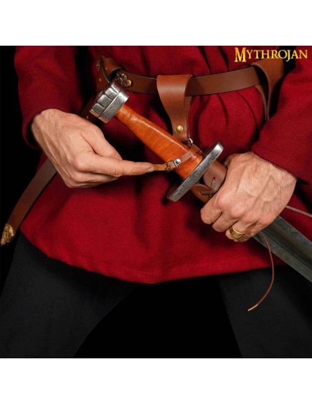 Tahalí marron pour épées, main droite
