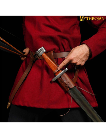 Tahalí marron pour épées, main droite