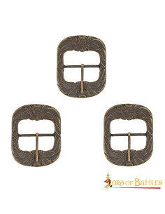 Ensemble de 3 boucles de ceinture médiévales vieillies