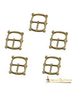 Lot de 5 boucles médiévales en laiton pour sangles d'armure 2