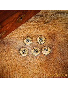 Set 5 boutons en corne médiévale 2