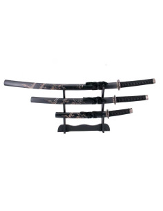 Ensemble Katana, Wakizashi et Tanto avec Support :...