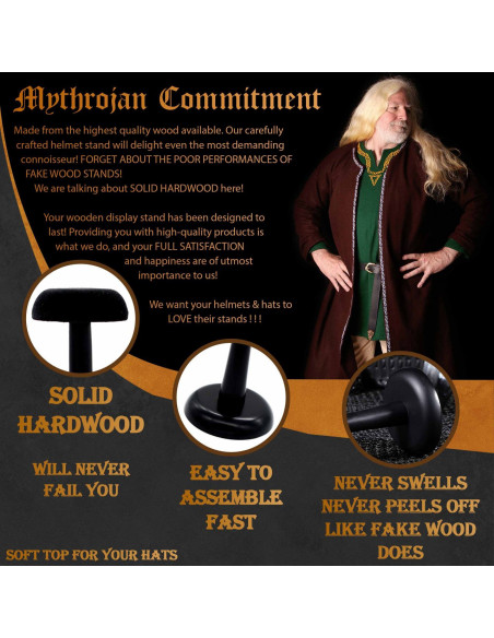 Présentoir pour casques en bois noir