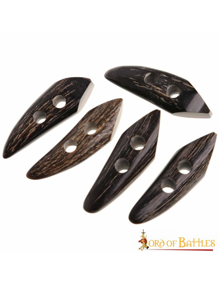 Lot de 5 fermoirs corne 2 trous pour...