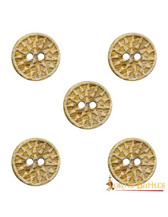 Ensemble 5 boutons médiévaux décorés en corne de corne