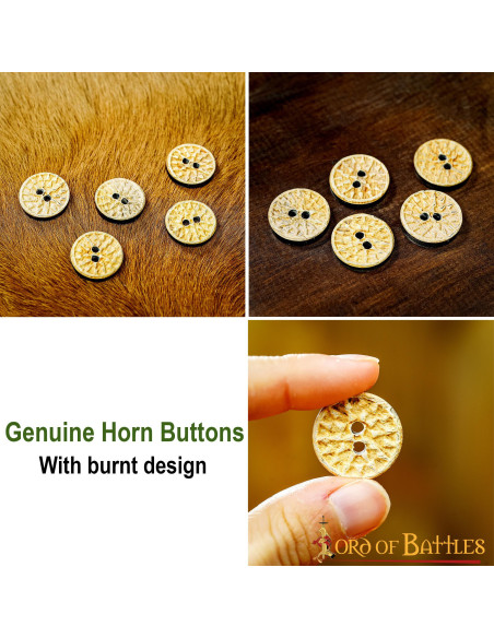 Ensemble 5 boutons médiévaux décorés...