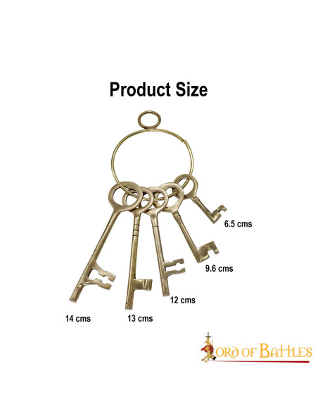 Set 5 clés avec porte-clés de donjons...