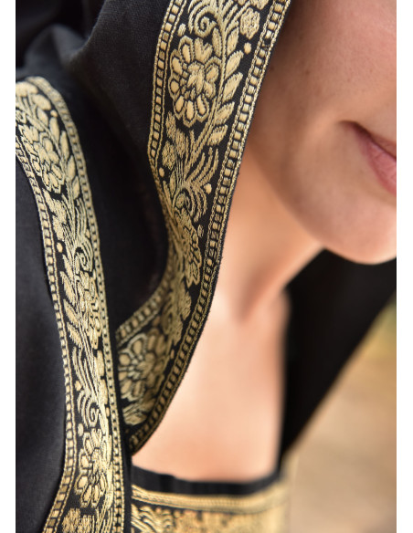 Robe médiévale Leonor en noir avec...