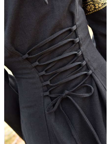 Robe médiévale Leonor en noir avec...