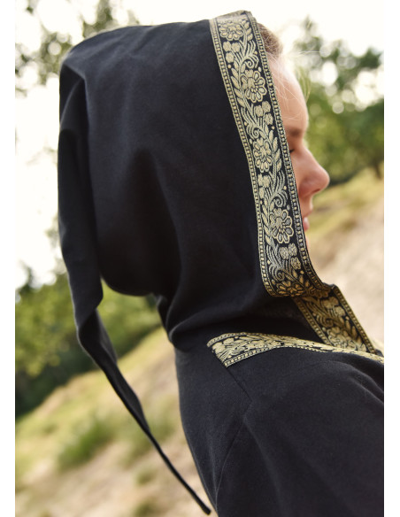 Robe médiévale Leonor en noir avec...