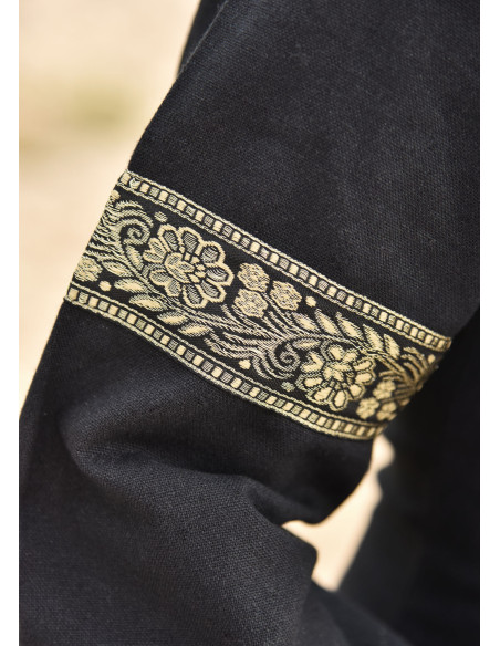 Robe médiévale Leonor en noir avec...