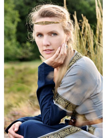 Robe Médiévale Léonor en bleu-gris
