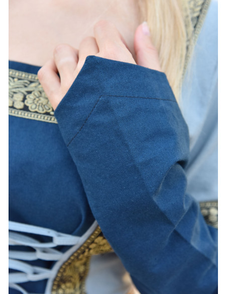 Robe Médiévale Léonor en bleu-gris