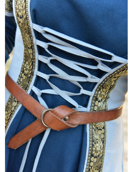 Robe Médiévale Léonor en bleu-gris