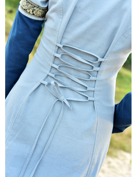 Robe Médiévale Léonor en bleu-gris