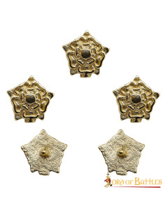Lot de 5 roses tudor médiévales pour ceinture 2