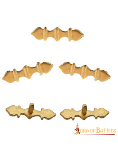 Ensemble de 5 ornements en laiton pour ceintures médiévales 2