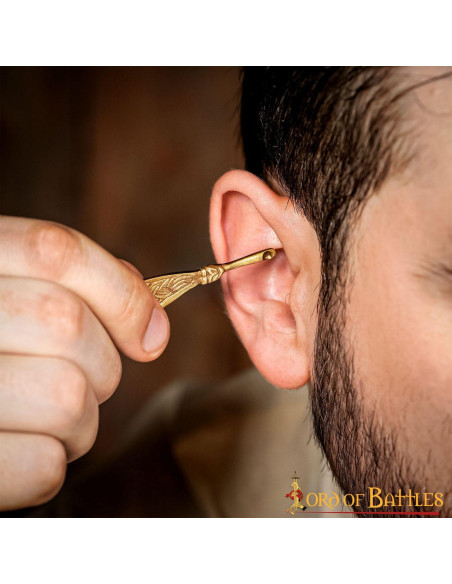 Lot de 2 cure-oreilles viking en laiton