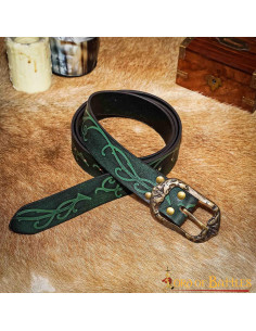 Ceinture Forest Elf en cuir vert embossé 2