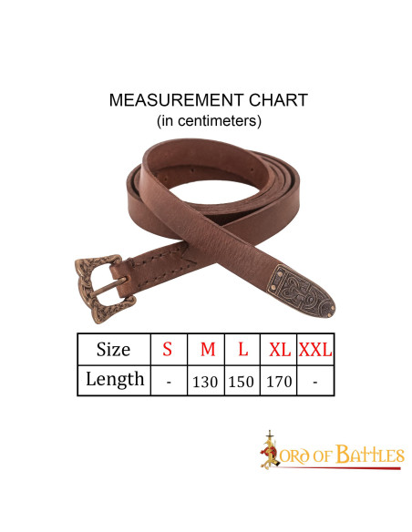 Ceinture étroite marron Viking avec...