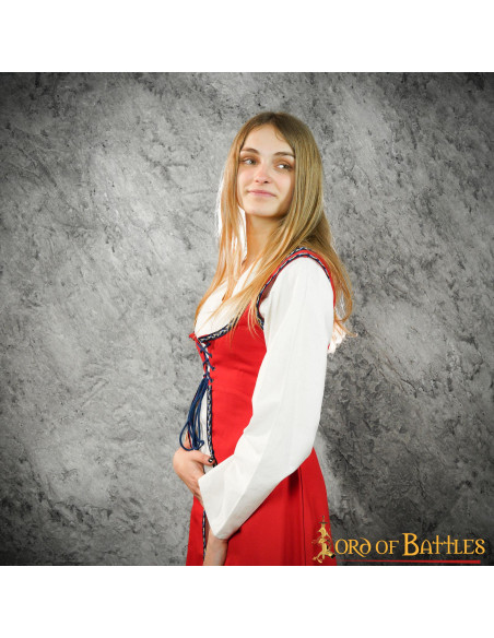 Brial Médiéval Rouge avec Lacets